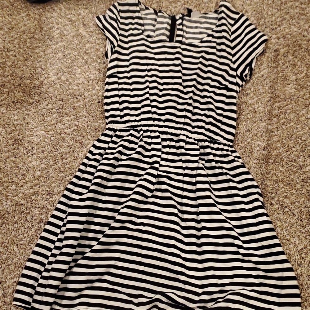 Cute black and white striped summer dress